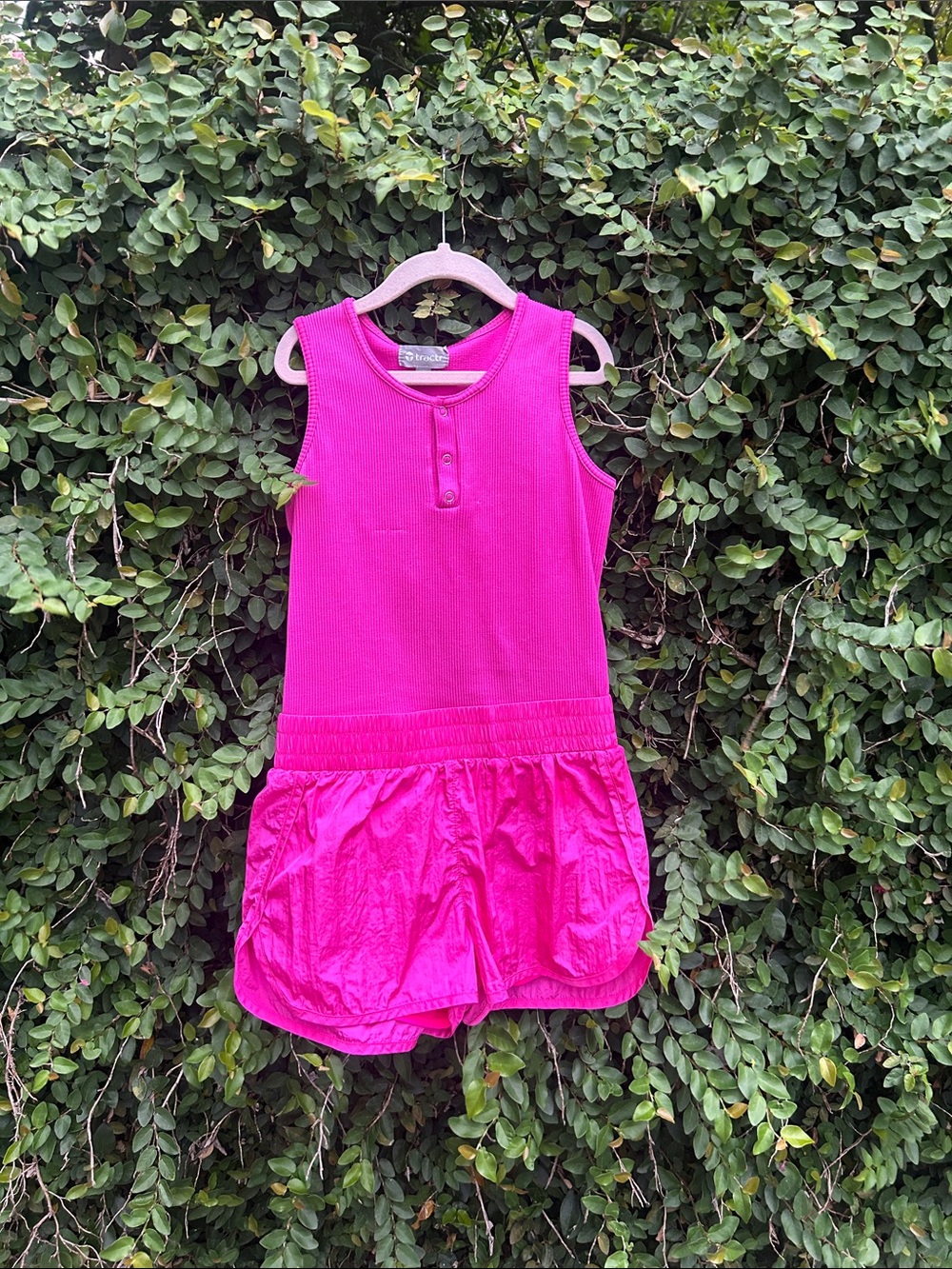 Tractr Bright Pink Girls Matching Tank & Skirt Set